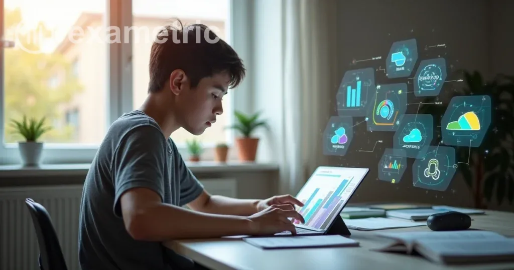 Estudante utilizando recurso digital com acessibilidade no aprendizado