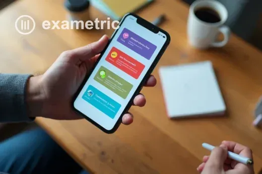 Pessoa segurando celular com interface de microlearning.