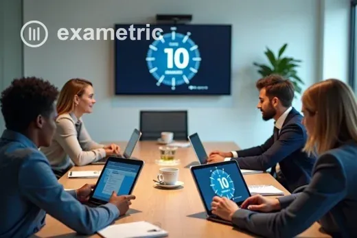 Funcionários assistindo aula rápida em tablets
