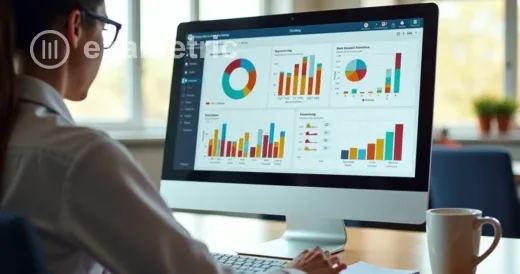 Dashboard com gráficos e métricas educacionais