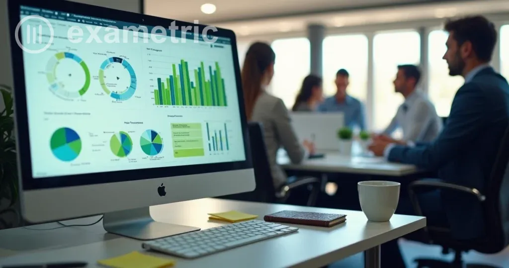 Gráfico com métricas para RH em tela de computador 