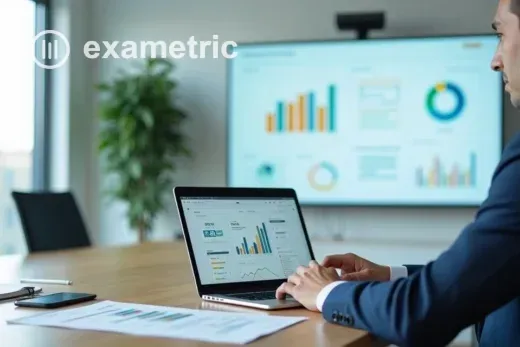 Pessoa analisando dados de treinamento em notebook com gráficos e métricas na tela.