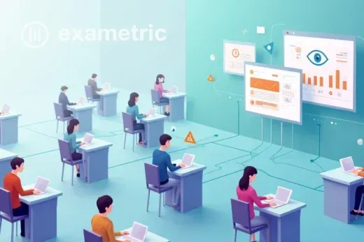 Monitoramento discreto de comportamento suspeito em sala virtual de provas online.