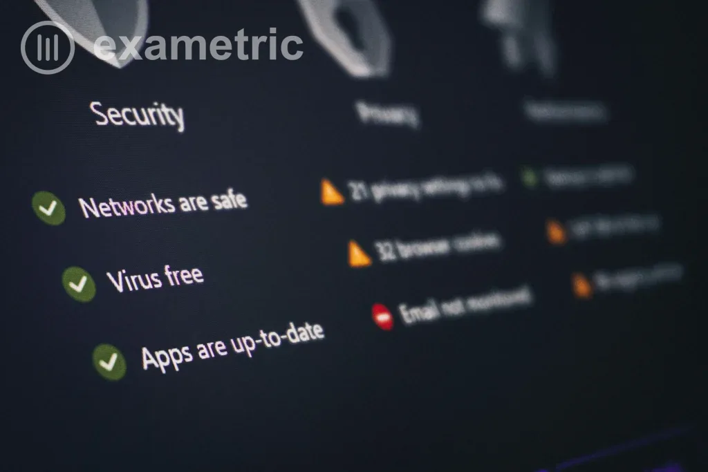 Painel de segurança e privacidade em tela, simbolizando conformidade com a LGPD em avaliações online
